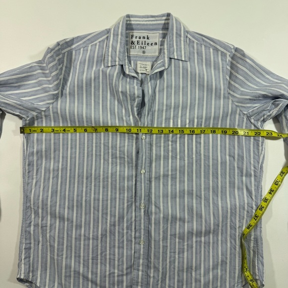 Frank And Eileen Relaxed Eileen Shirt Button Front Blue Stripe - Picture 5 of 8